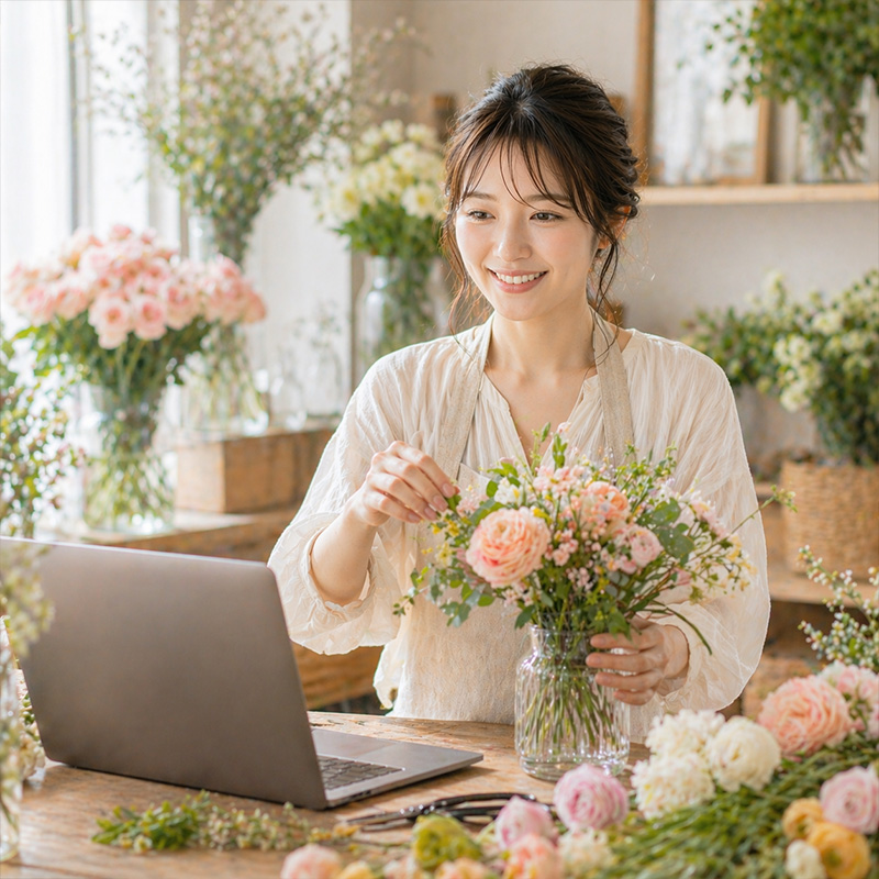 オンライン花時間講座のイメージ