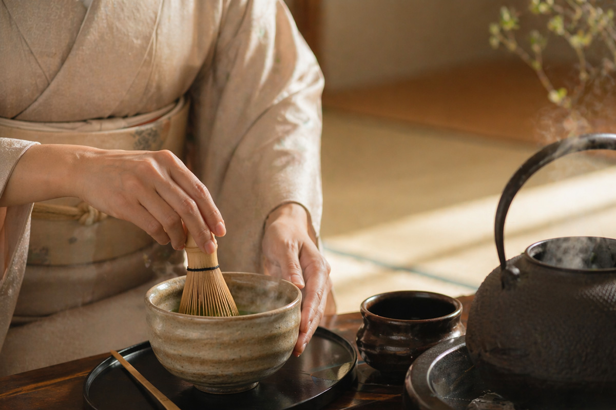 今に意識を向ける静かな茶の時間のイメージ