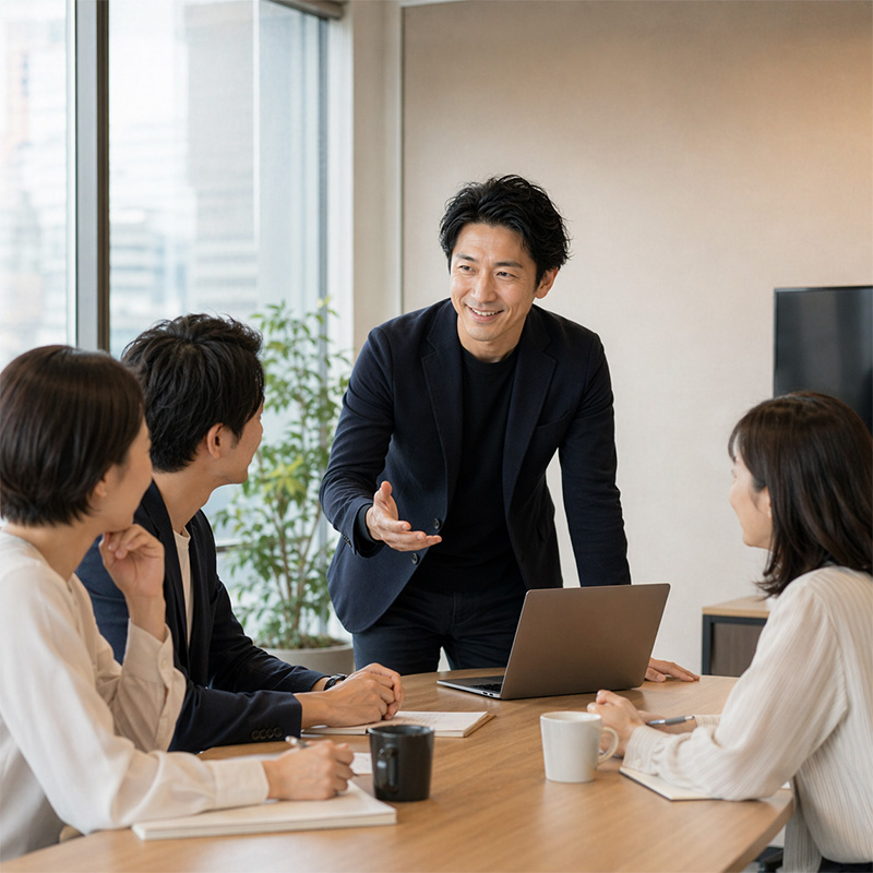 社内研修と定着支援のイメージ