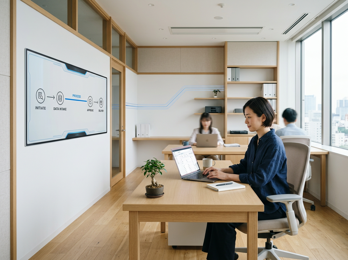 シンプルに整えられた業務フローのイメージ